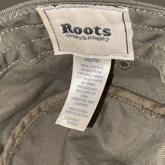 Roots Tan/Army Green Castro Cap Adjustable Military Hat - Picture 7 of 9